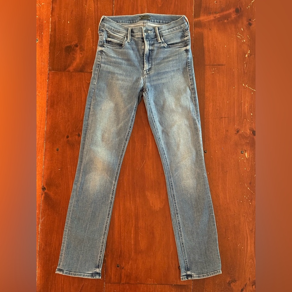 MOTHER Mid Rise Dazzler Ankle Jeans in “We the Animals” mid blue wash